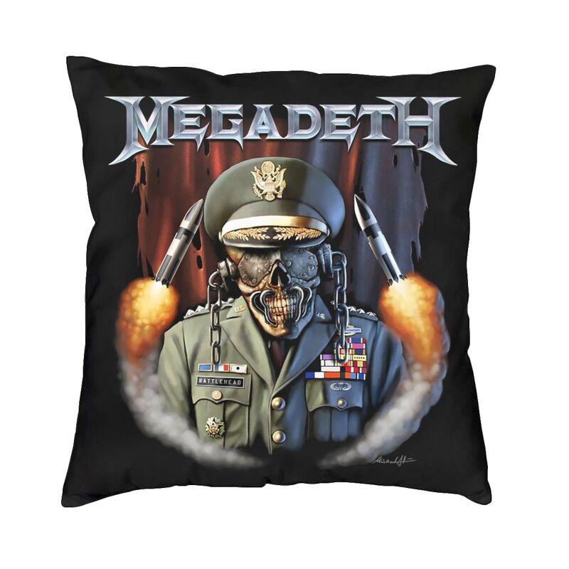 Megadeths Rock Band Square Pillow Case Home Decor Heavy Metal Band Cushions Throw Pillow For Living Room Double-Sided Printing