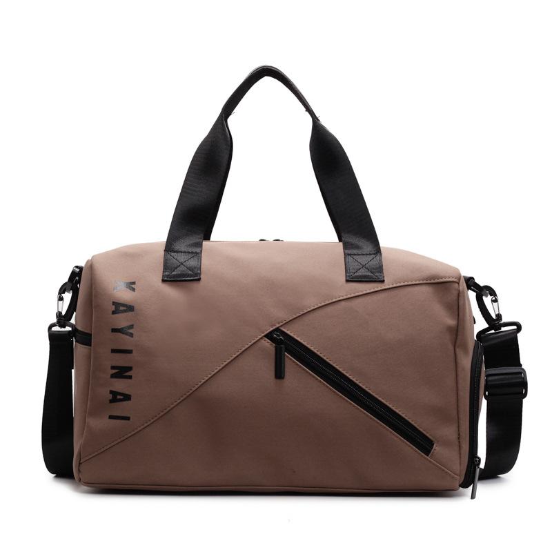 

Travel bag Large capacity fitness sports shoulder bag Multifunctional trendy cool hip hop bag Clothing storage oblique span bag темно-коричневого кольору