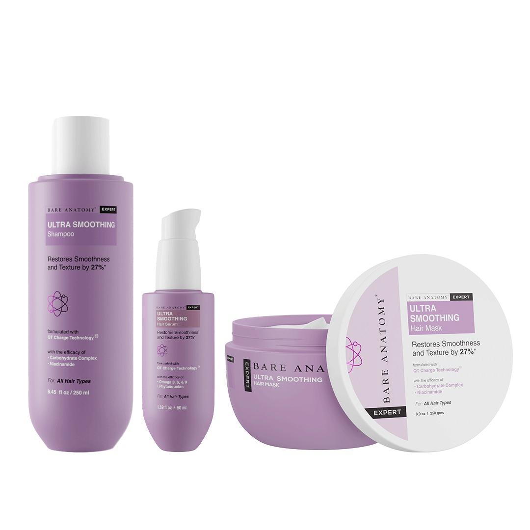 

Bare Anatomy Ultra Smoothing Shampoo + Mask Hair + Serum Kit 8,45 жидких унций + 8,9 унций + 1,59 жидких унций Без парабенов