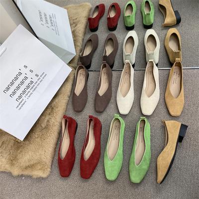 Fashion Bailamos Women Red Lightweight Shoes Square Toe  Slip On Vintage Soft Ballet Flats Female Shoes Ballet Flats Casual Sneaker Shoe