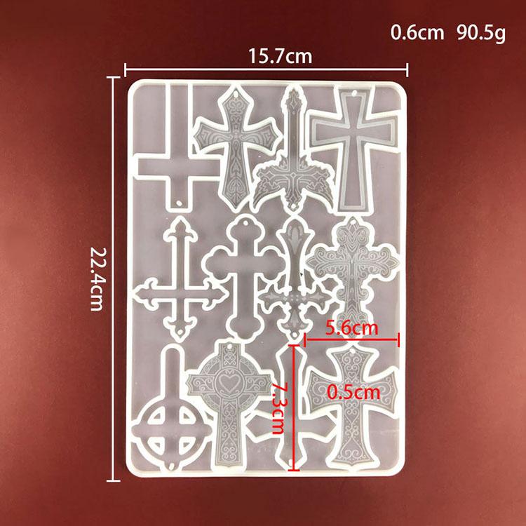 Halloween Cross Silicone Mold DIY Keychain Phone Pendant Decoration Mirror Necklace Crystal Epoxy Resin Mold for Jewelry Making