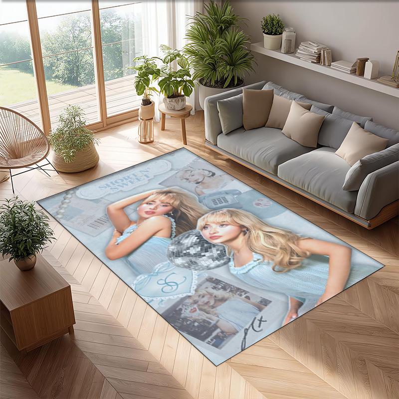 Soft Crystal Velvet Floor Rug,Sabrina Carpenter Anti Slip Decorative Carpet, Plush Area Mat For Indoor Home Decoration