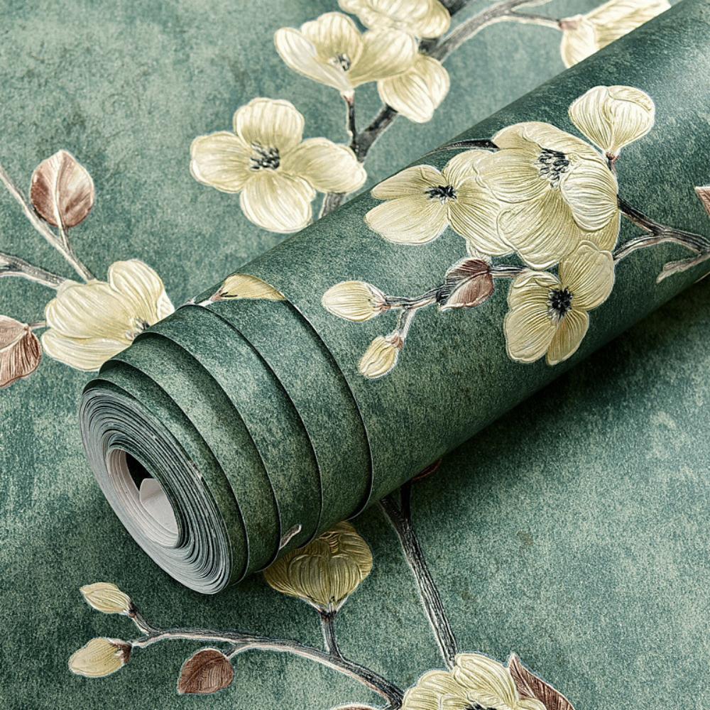 

Floral Wallpaper Self-adhesive Warm Girl Bedroom 3d Thickening Wall Decoration Stickers Living Room Restaurant Sofa Background 53cmx1m