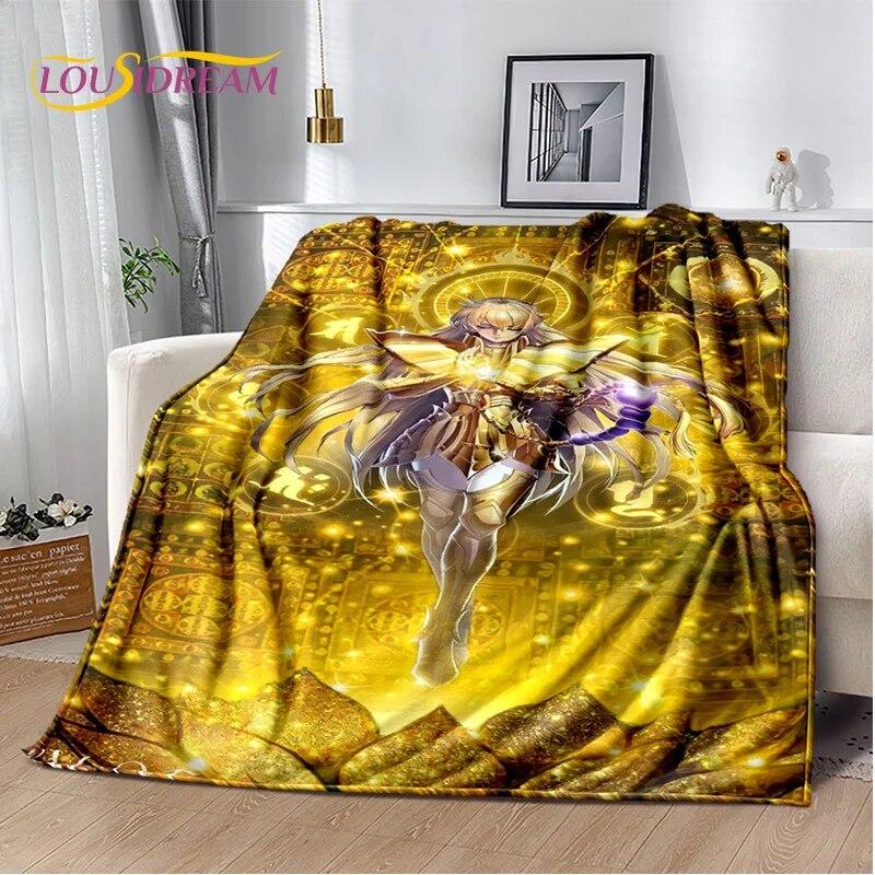 Cartoon Saint Seiya Retro Anime HD Blanket,Soft Throw Blanket for Home Bedroom Bed Sofa Picnic Travel Office Cover Blanket Kids