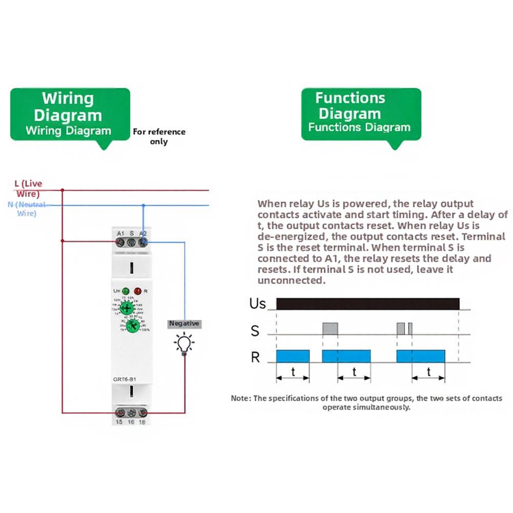 GRT6-B1 Single Function Time Relay Delay Off 0.1s-10 Days Digital DIN Rail Mount Timer For Industrial Automation Control