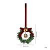 Artificial Green Leaves Christmas Bell Pinecone Christmas Decorations Xmas Wreath Pendant Christmas Gift Velvet Bow