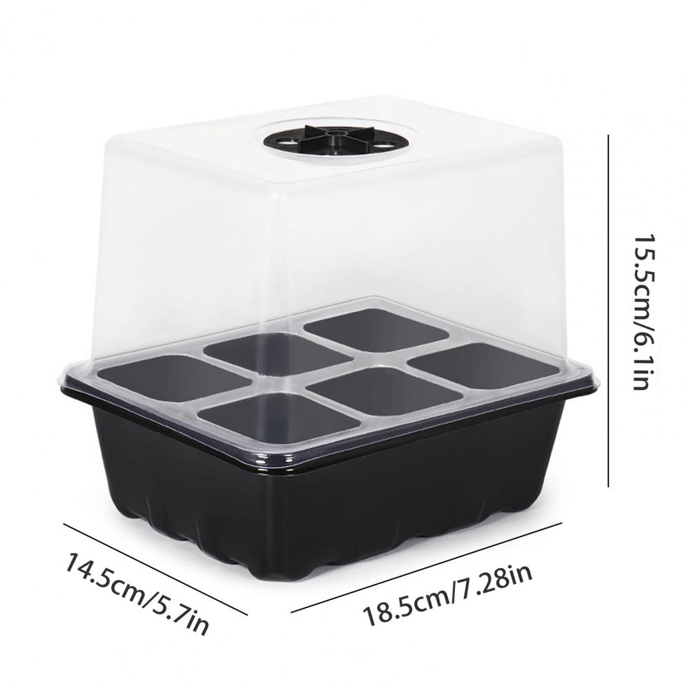 6/12Cells Seeds Starter Tray Seeds Germination Adjustable Humidity Vent Plant Nursery Box Bonsai Seedlings Growing For Gardening