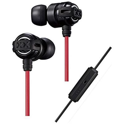 JVC Kenwood XX Series Earphones with Remote Black Red HA-FX11XM-BR In-Ear Control, &
