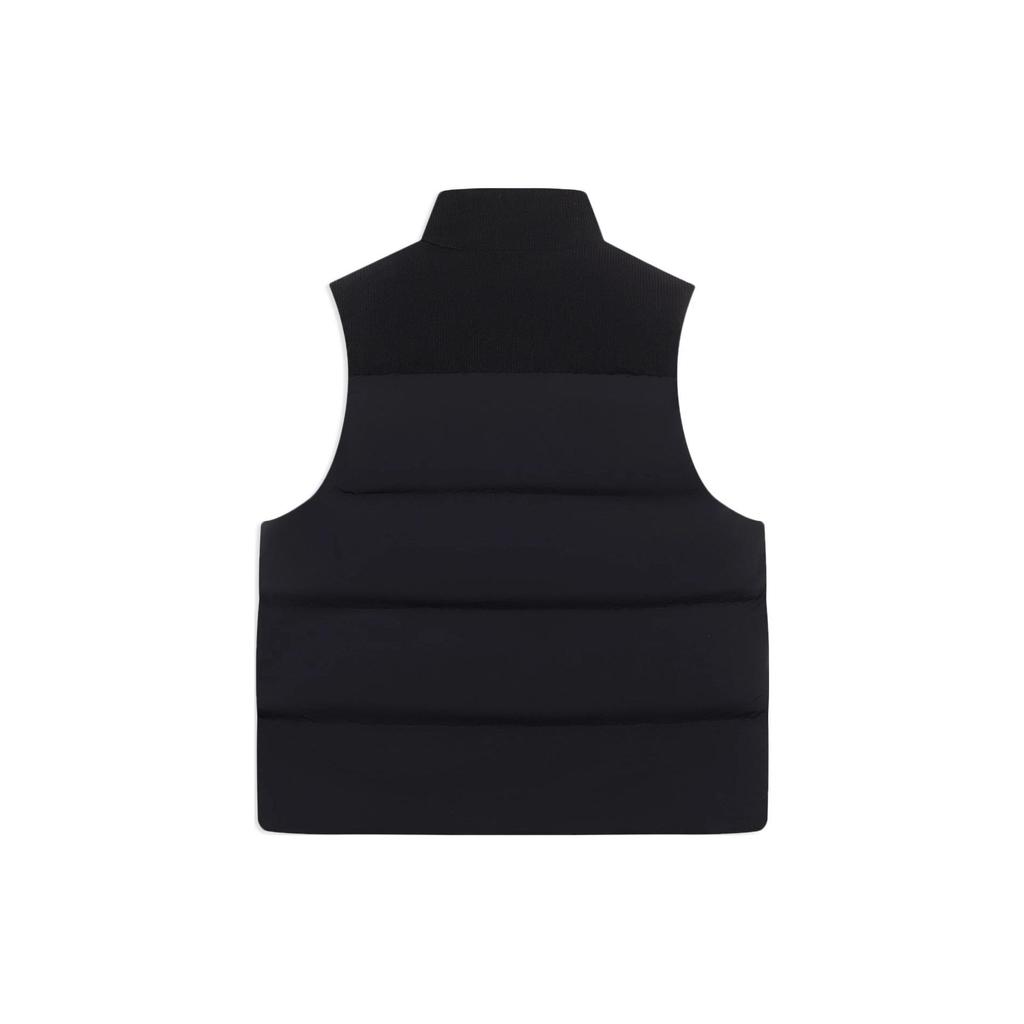 Li Ning Badfive Solid Color Logo Embroidered Stand Collar Zipper Sleeveless Vest Men Vests Black AMRS025-3
