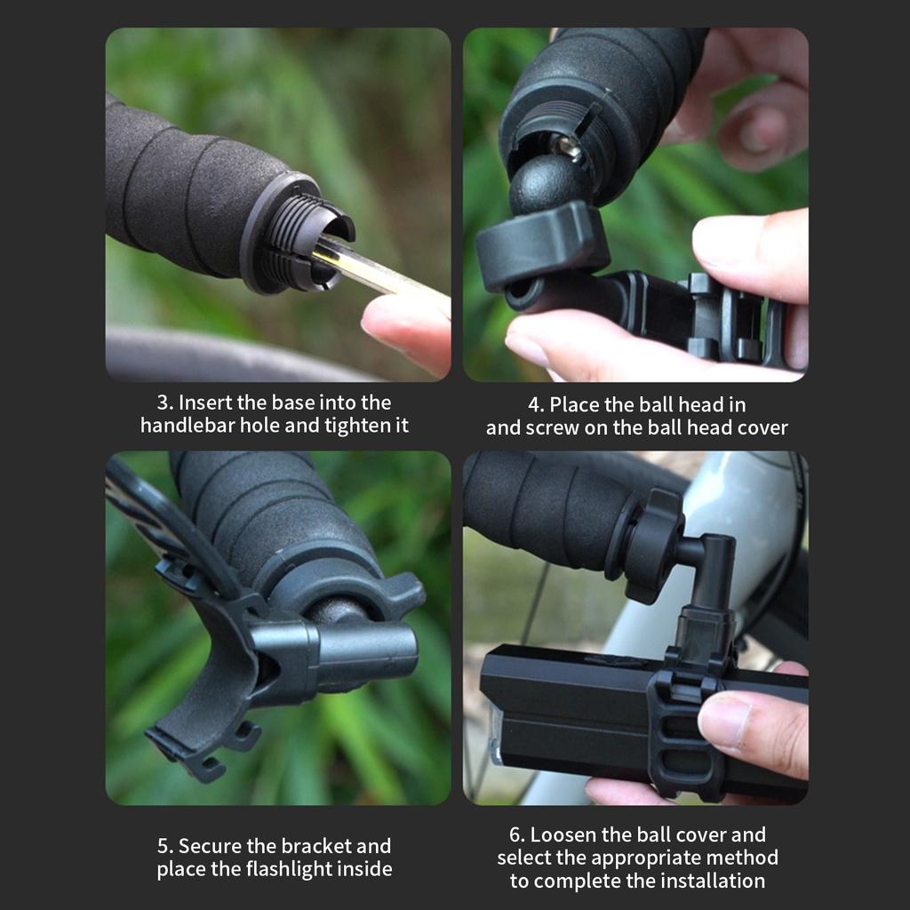Cycling Flashlight Stand 360 Rotating Bicycles Mounting Flashlight Holder Bike Handlebar Light Holder Easy To Install