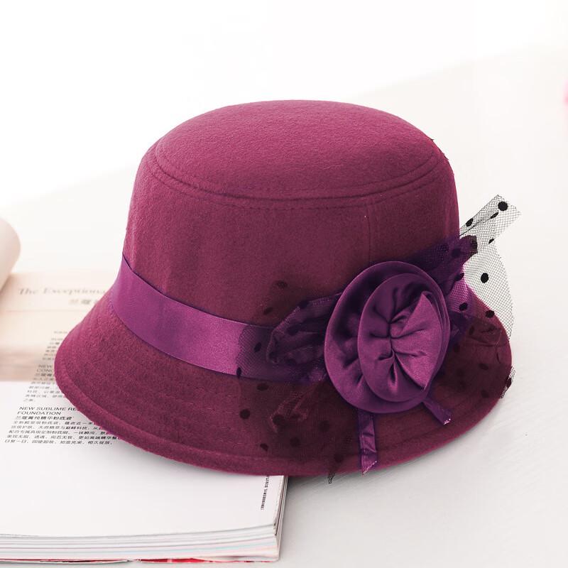 Dámský retro fedora klobouk ze vlněné plsti se širokou krempou ZHENYUEQI