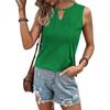 Summer Pleat Women Tank Top Sleeveless Casual Basic Top Vest 2024 Female Elegant Sexy Loose Tee Shirts Ladies New Cut Out Blouse 275