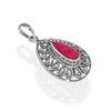 red corundum pendant, Antique handmade pendant, gift for her, 925 sterling silver jewelry