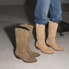 Kara's Home~ Light~ Ins Blogger Fashion Stacking Boots 2025 Autumn and Winter New Simple Light Medium Boots Women