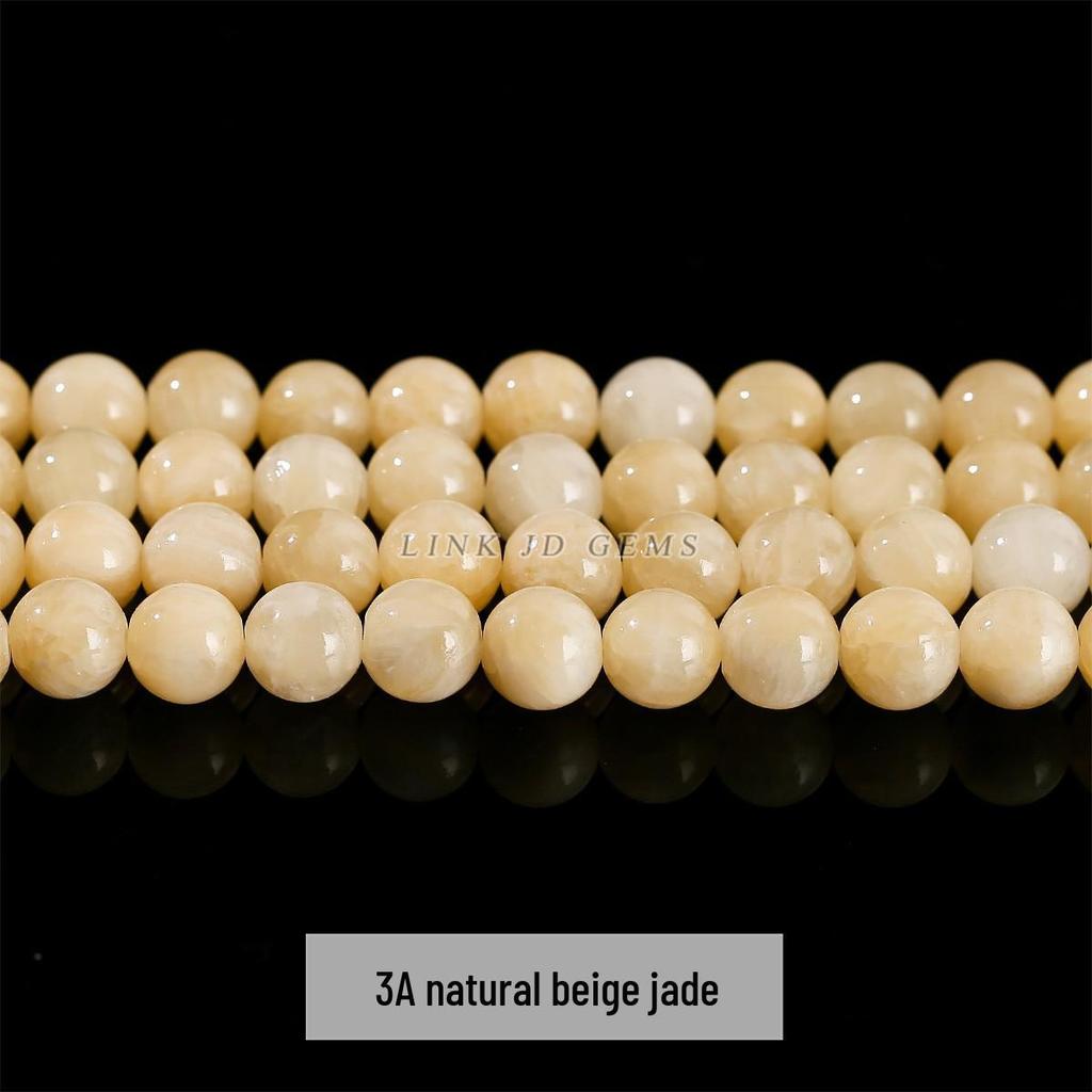 Jing Suo Naturalne Zielone Jadeitowe Okrągłe Koraliki do Tworzenia Biżuterii i Bransoletek DIY