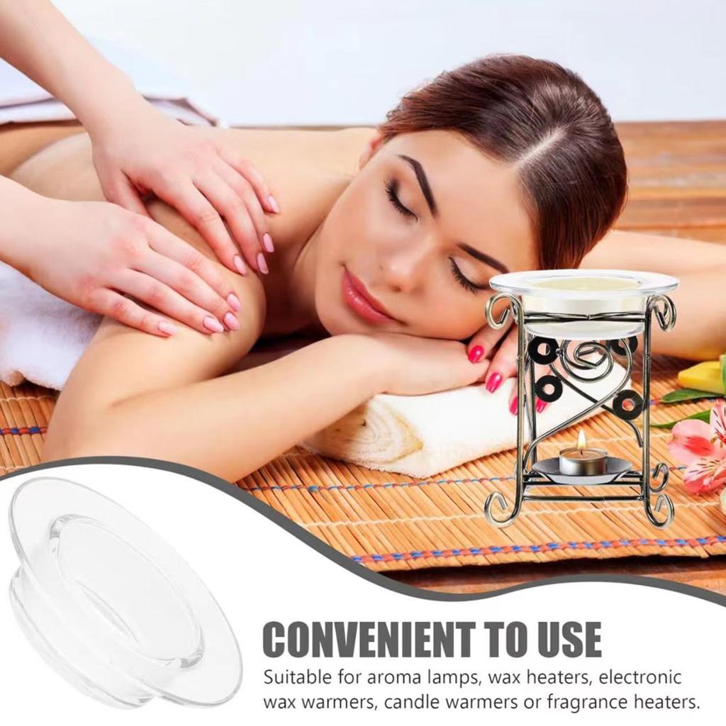 2er Pack Glas Wachserhitzerschale Set Aromatherapie Kerzenwachs Schmelzschale Ätherisches Öl Wärmer Brenner Ersatzschalen