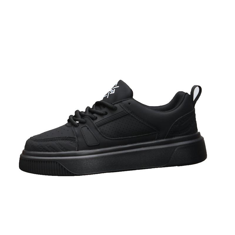 Thick-soled leather spring and summer new breathable muffin tide casual board shoes inner height-increasing shoes
