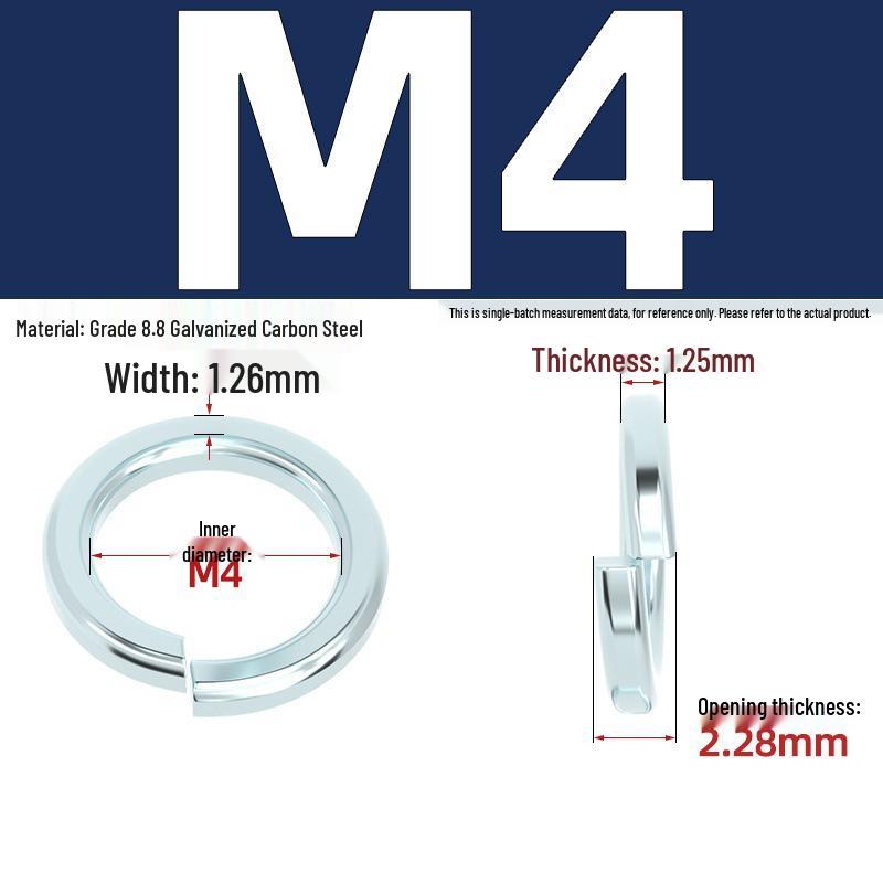 Grade 8.8 Galvanized Open Coil Spring Washer, M3-M30mm