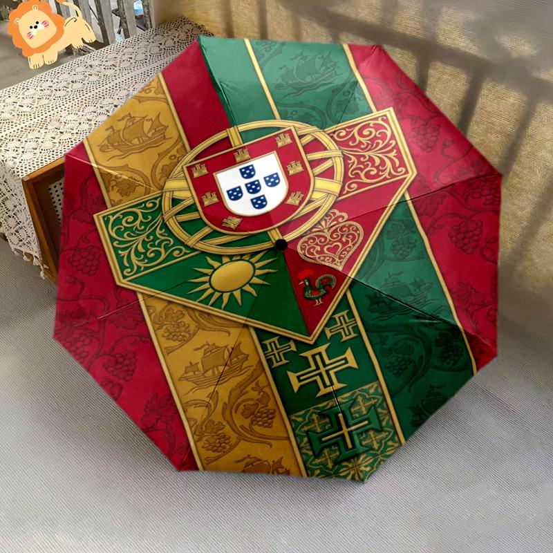 Portuguese Heritage Emblem Folding umbrella durable travel Sun umbrella travel Gift