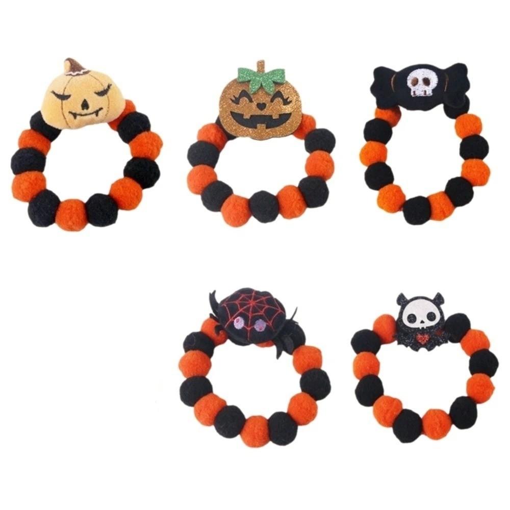 Adjustable Rope Orange Dog Collar Soft Cat Collar Cute Halloween Pet Collar Party