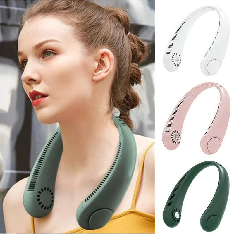 Outdoor Mini Neck Fan Portable Bladeless USB Mute Sports Fans, 3-speed Ultra Endurance Function, Perfect Summer Gift