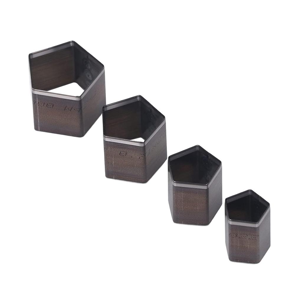 Walfront Leather Punch, 4 Pcs Pentagon Alloy Steel One Hole Hollow Cutter Punch Tool with Storage Box for Cutting Leather Cardboard Clay