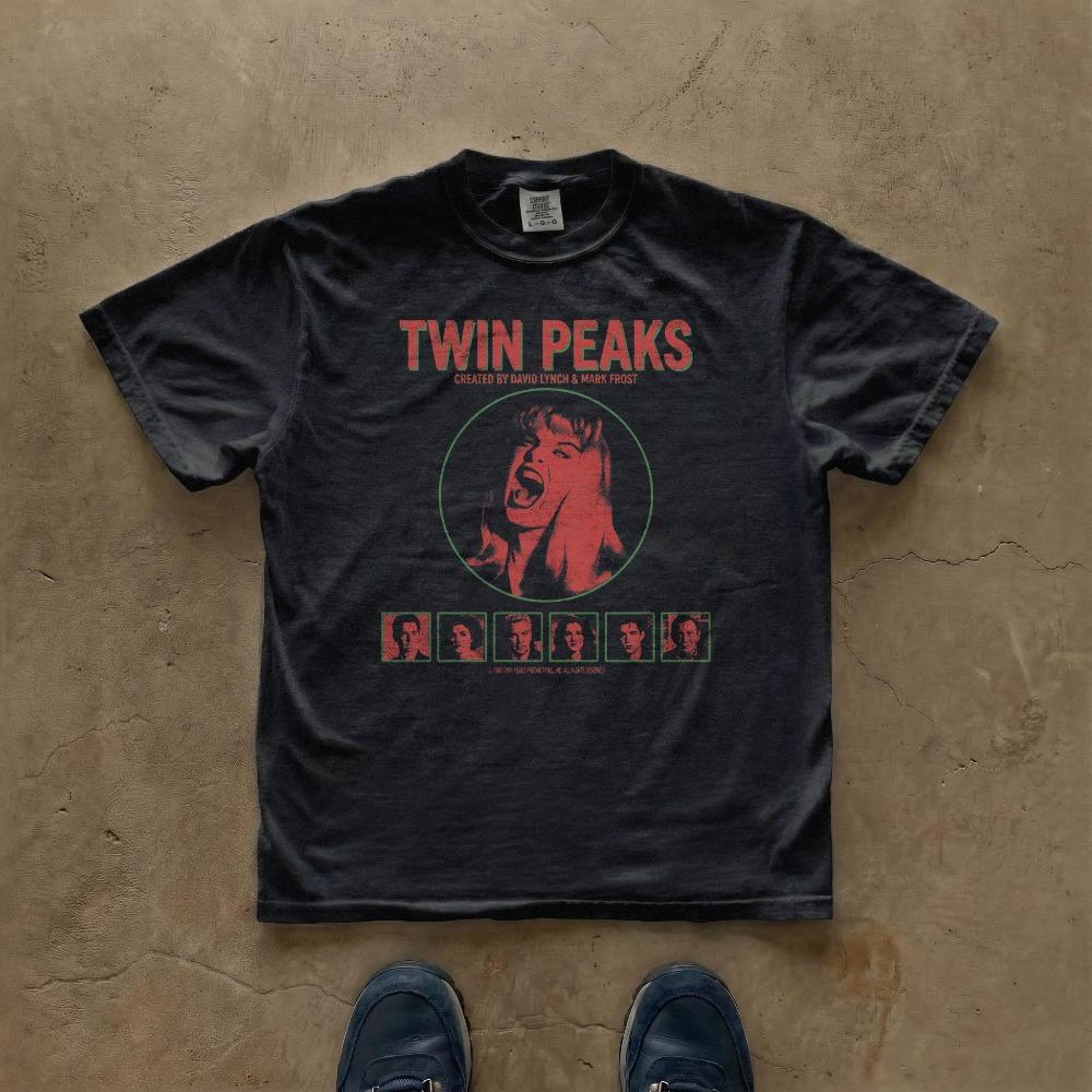 Twin Peaks Town Pattern Tshirt David Lynch Classic TV Drama Summer New Style Unisex Casual Fashion Tshirt S