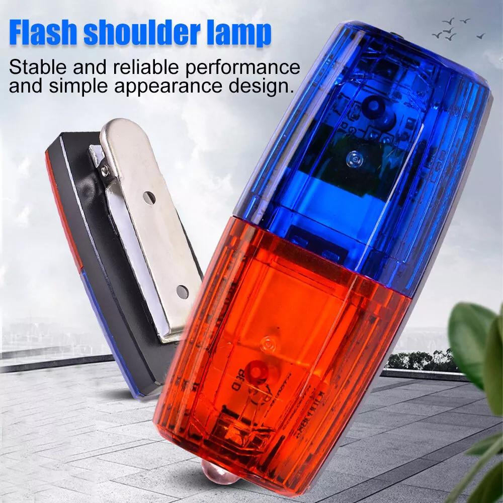 Red Blue LED Shoulder Warning Light Shoulder Clip Light Sanitation Worker Safety Patrol Alarm Flash Signal Strobe Lamp