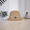Xiaoxiangfeng Hat Straw Pot Hat Summer New Camellia Retro Bucket Hat Sunshade Sunscreen Beach Sun Hat