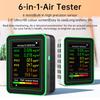 6-in-1 Air Quality Meter Real-Time Formaldehyde TVOC PM2.5 PM10 Carbon Dioxide CO Tester HCHO Detector for Office School & Hotel