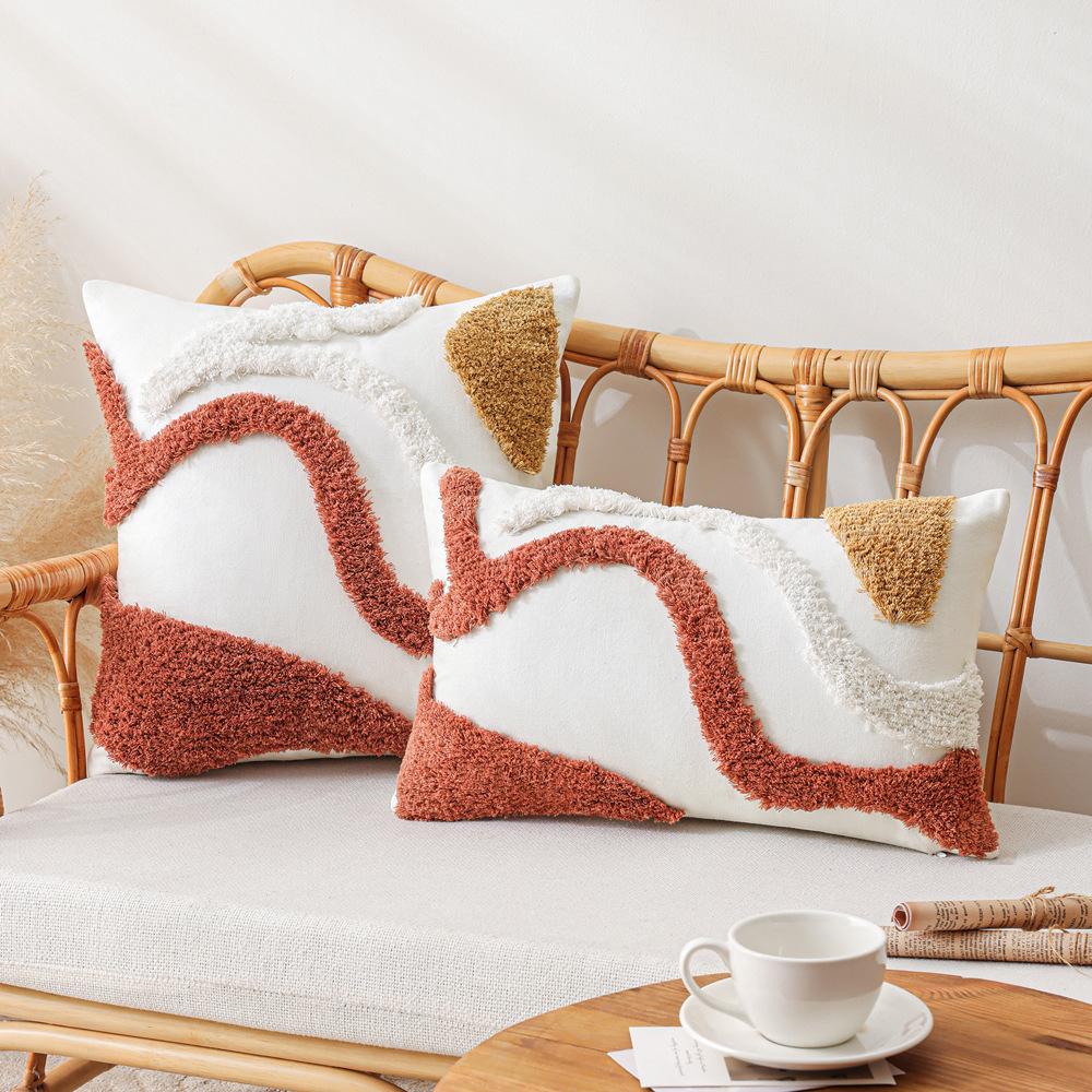 

Наволочка с кисточками Ins, кофейного цвета, чехол для подушки, геометрический узор, для гостиной, дивана, кровати, поясничная подушка, подушка для спины 45 * 45Cm without core