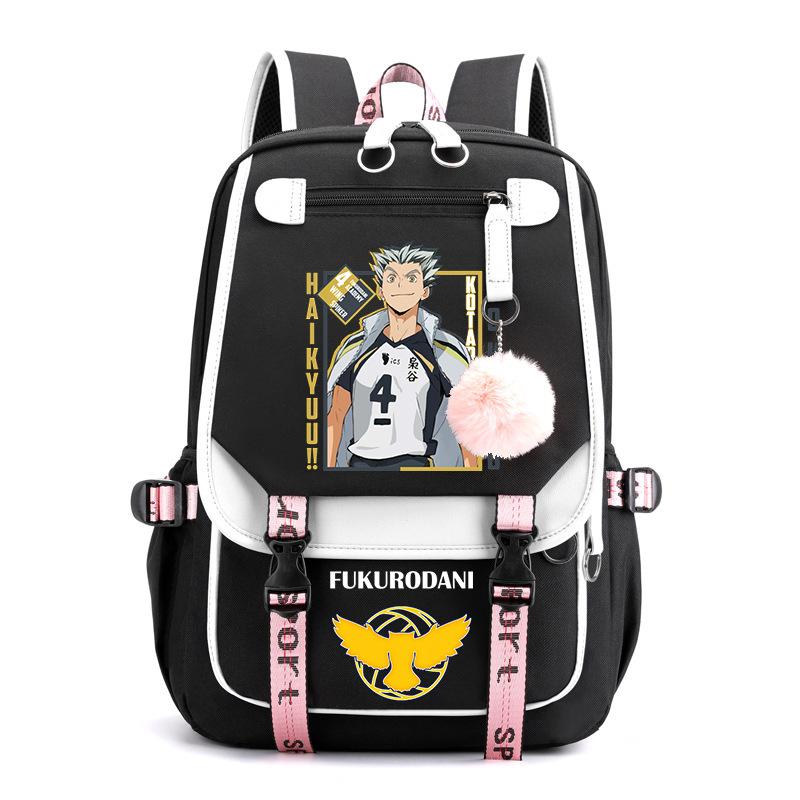 Anime volleyball teenager peripheral printing middle school student schoolbag outdoor large-capacity backpack