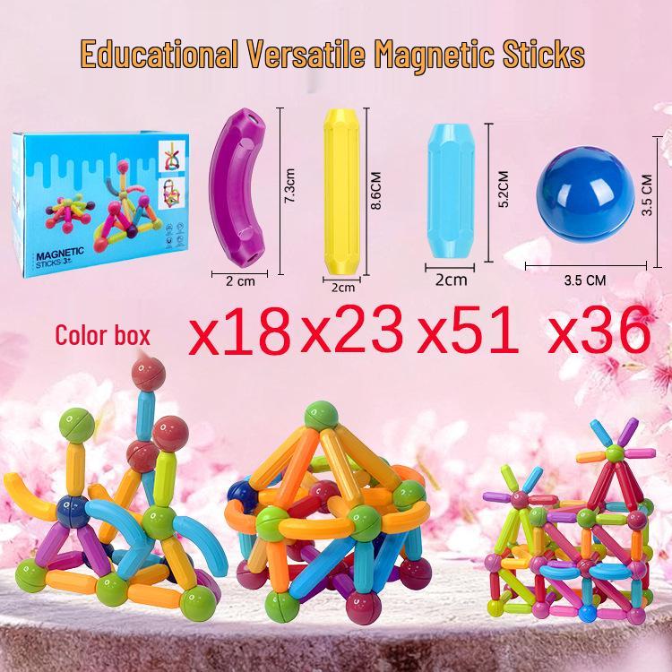 Magnetic Sticks Educational Toys: Large Particle Blocks for Early Childhood Learning and Assembly