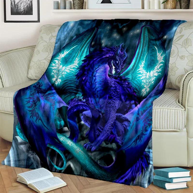 Animal Dragon Blanket Ultra Lightweight Soft Plush Flannel Throws Blanket for Sofa Bed Couch Best Office Gifts  Demogorgon