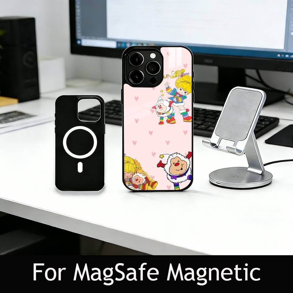 Cute Retro Rainbow Pony Phone Case For iPhone17,16,15,14,13,12,11 Plus,Pro Magnetic For Magsafe Wireless Charging
