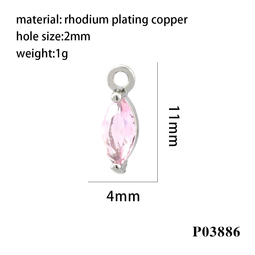 18K Gold-Plated Zircon Marquise Pendant DIY Jewelry Materials