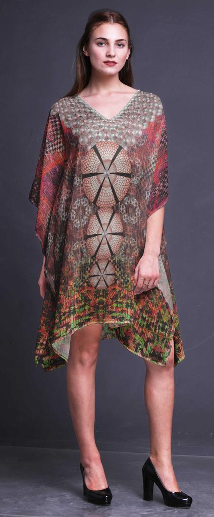 Phagun Womens Short Beach Kaftan Beachwear Bikini Coverup Midi Dress-4X-5X