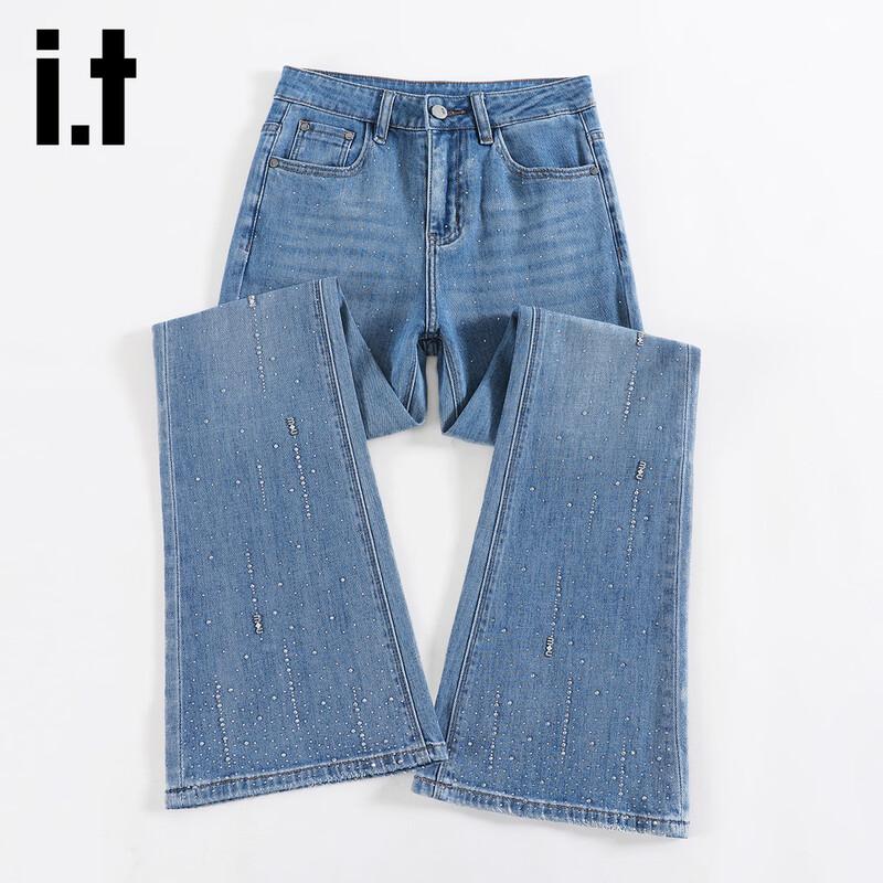 Izzue It Retro Rhinestone High-Waist Flare Jeans