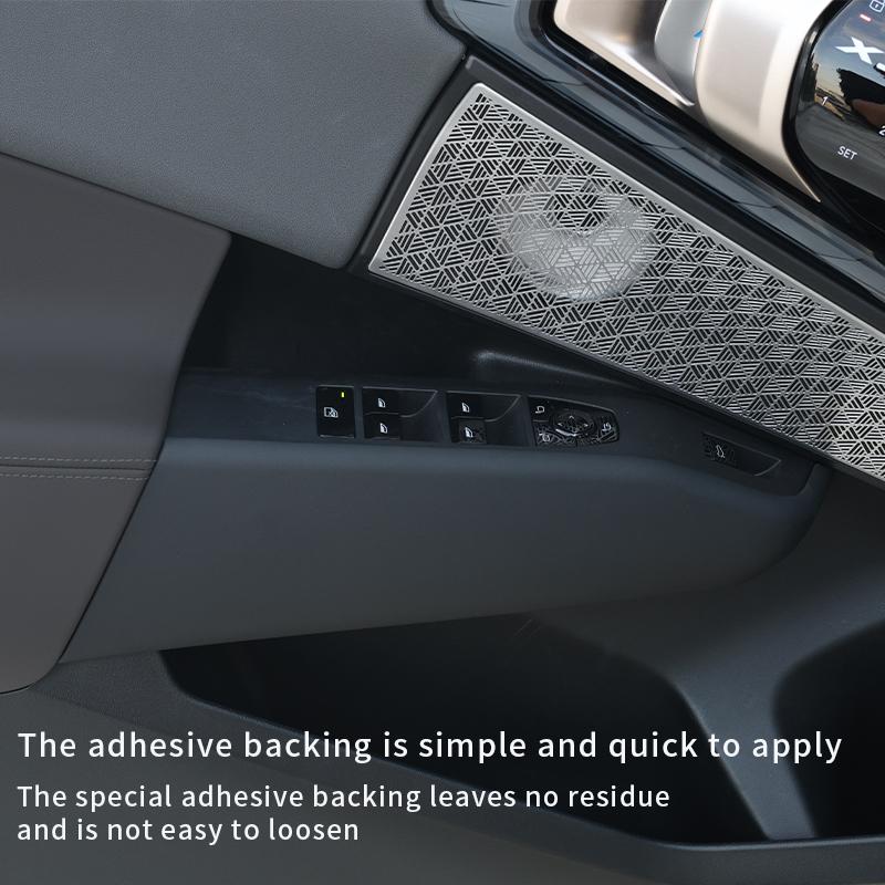 s For BMW X3 G45 2025 2-piece black leather textured side decorative stickers for car window lift panel car interior accessories