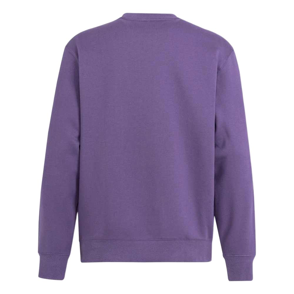Adidas Originals Trefoil Solid Logo Print Crew Neck Sweatshirt Men Tops Purple IM1206
