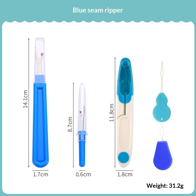 1Set Blue Sewing Ripper Kit With Thread Ripper Seam Ripper And Scissors For Removing Stitches
