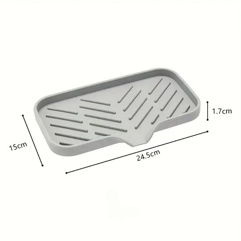 1pc Sink Silicone Tray With Drain Soap Sponge Storage Holder Countertop Sink Scrubber Brush Storage Rack Kitchen Organizer