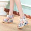 Ladies Shoes Wedge with Platform Waterproof Bow Super-high Heel Wedges Women's Sandals Print on Sale Casual Vip Quality Designer