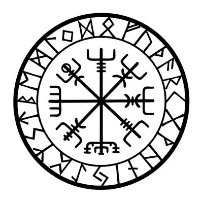 CK20807# Viking Protection Runes Vegvisir Compass Meval Car Sticker Vinyl Decal Waterproof Decoration