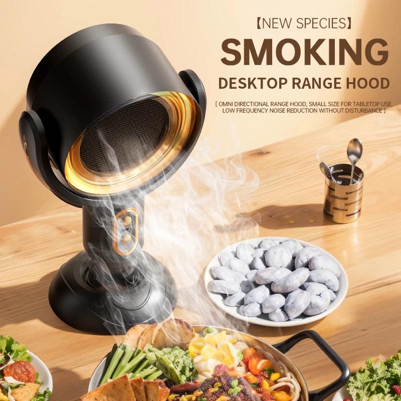 Portable Mini Exhaust Hood Desktop Range Hood Exhaust Fan Suction Powerful Countertop Apartment Kitchen Camping Exhaust Fan New