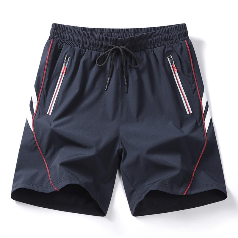Summer Beach Pants Men's Ice Silk Loose Sports Breathable Casual Printed Shorts Nylon Five Quarter Pants Men