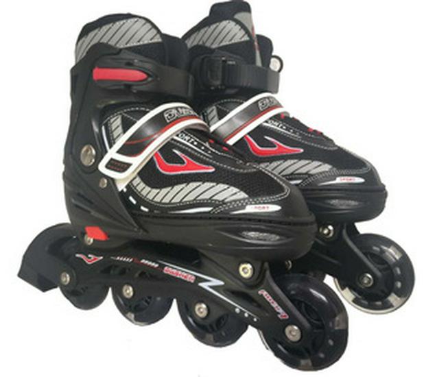 Adjustable Beginner Roller & Inline Quad Skates Set - 4-Wheel Skating Shoes