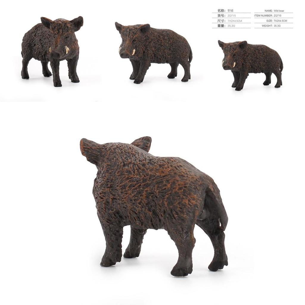 Realistic Pvc Wild Boar Sculpture For Nature Scene Craft And Gift