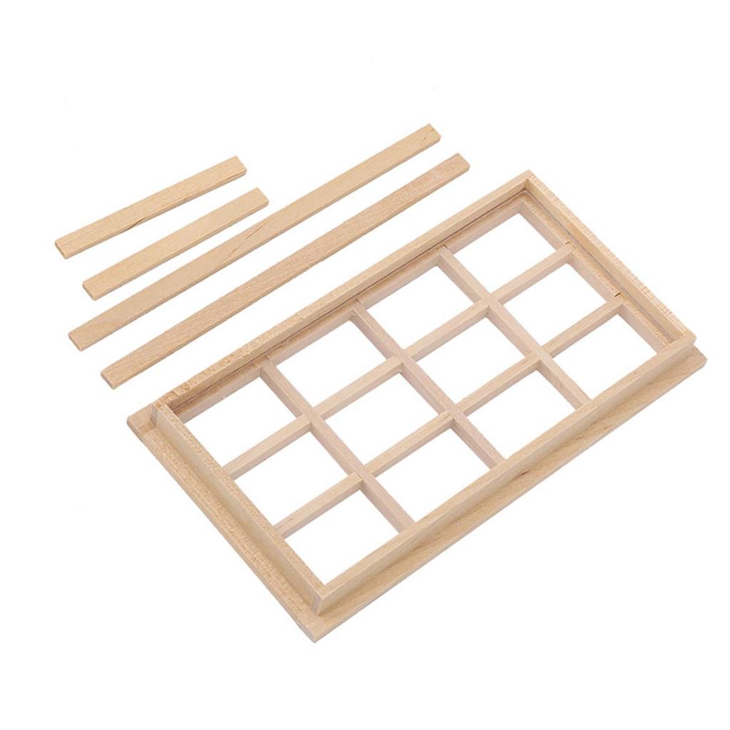 Simulation Window for , 112 Furniture ature Model Wooden 12 Pane Blank Window Accessories Accessories