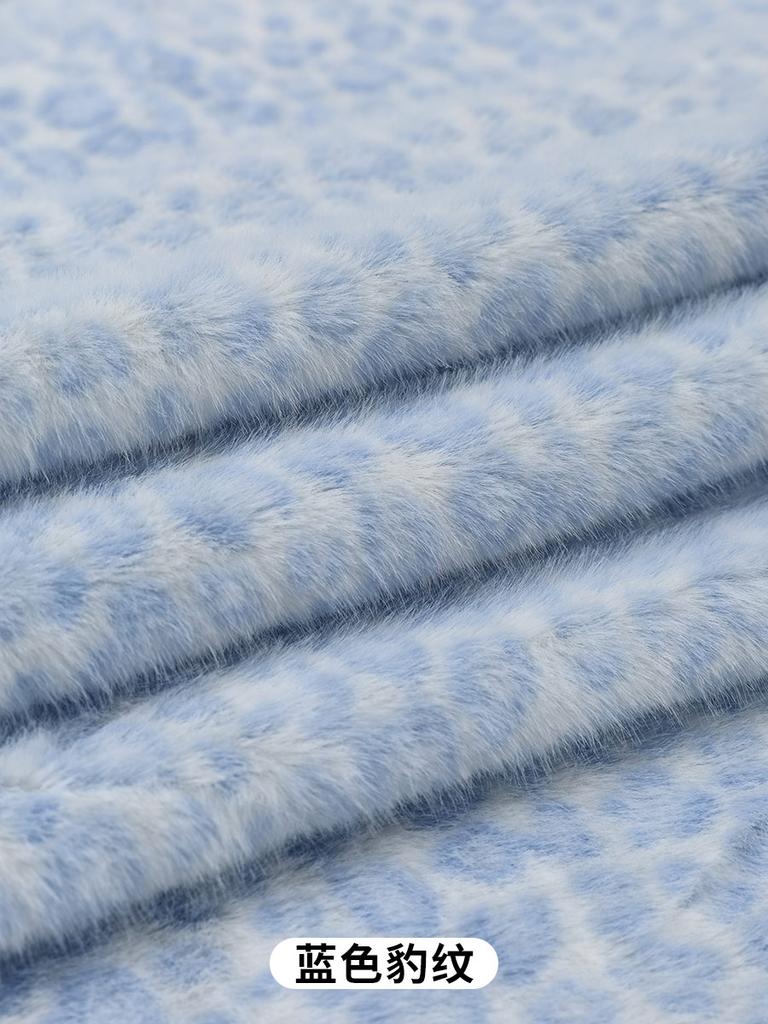 0.5/1/2 Yards Faux Fur Dot Printed Fabric for Sewing Cotton Dolls Warm Hats Plush Toys Decorative Cloth Handmade DIY Fabrics